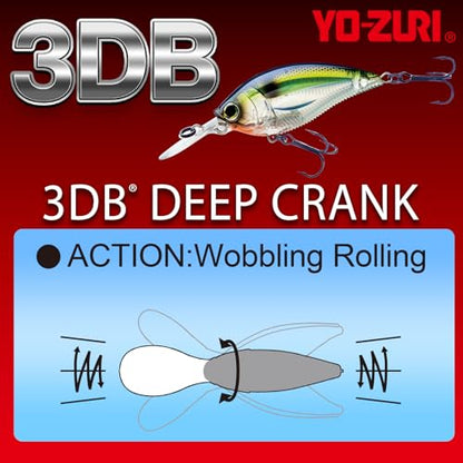 Yo-Zuri 3DB Deep Crank Floating Diver Lure, Pearl Chartreuse Lime, 2-3/4-Inch - color: Prism Tennessee Shad