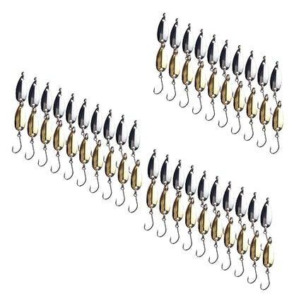 ABOOFAN 60pcs Fishing Lure Blades Metal Fishing Blades Angling Accessory for Attracting Various Fish