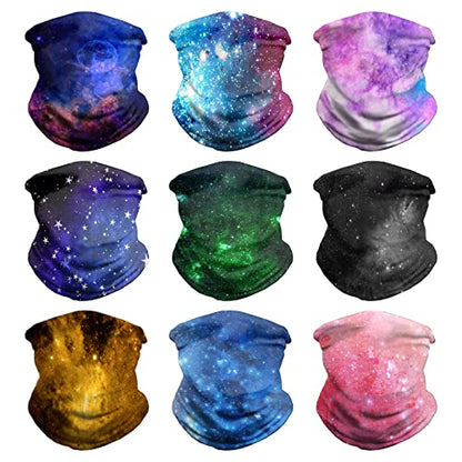 VCZUIUC Neck Gaiter Face Cover Mask Balaclava for Men and Women - color: 9pcs-galaxy, size: One Size