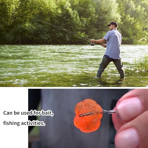 Philbinden 72 FT Fishing Soft Spawn Net,3'' Wide Fishing Spawn Sack Mesh Catfish Bait Holder Fishing Accessories for Roe Bags Fishing Equipment Tackle Kit - color: red