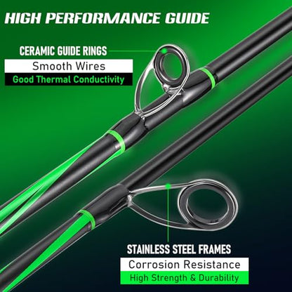 One Bass Fishing Rod, Lightweight Graphite Spinning & Casting Rod with Super Polymer Handle - color: Spinning Rod, size: 7'0"