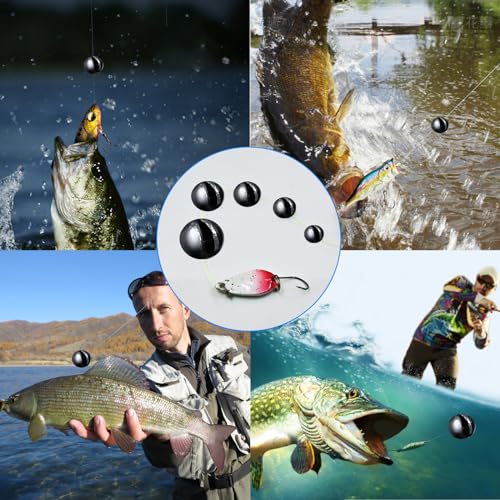 SANWEAL120PCS/200PCS Fishing Weights Sinkers - Premium Split ShotFishing Weights Sinkers - Round Removable Fishing Sinkers - 5/6 Sizes - style: Largeround/120