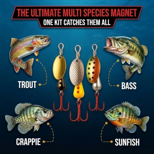 Spinning Fishing Lures for Freshwater – Inline Spinner 3-Pack for Trout, Salmon, Panfish, Bass, Crappie & Perch