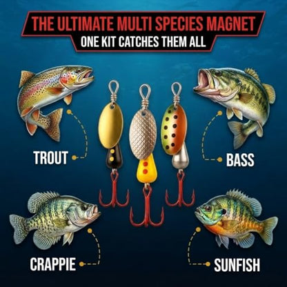 Spinning Fishing Lures for Freshwater – Inline Spinner 3-Pack for Trout, Salmon, Panfish, Bass, Crappie & Perch
