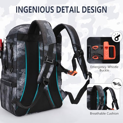 Fishing Backpack with Rod Holders, Ultimate Tackle Box Bakpack for Men, 42L Large Tackle Bag Store Fishing Gear