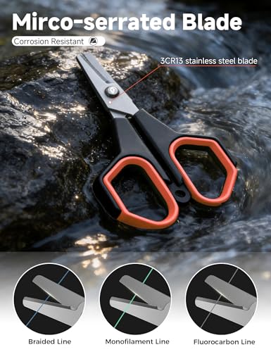 Fishing Tools Kit, Fishing Pliers,Fishing Scissors, Fishing Line Cutter for Braided Fishing Line,Fishing Gear with Lanyard - color: 9"Fishing Pliers Orange