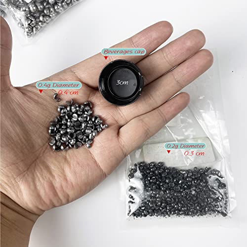 Removable Split-Shot,500Pcs Lead Sinking Split Shots Fishing Sinkers,Fishing Weights Sinkers - color: 0.4g