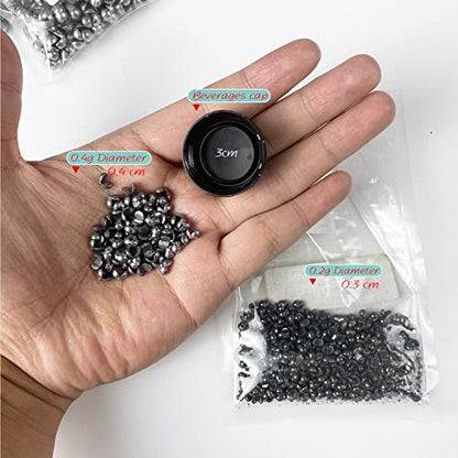 Removable Split-Shot,500Pcs Lead Sinking Split Shots Fishing Sinkers,Fishing Weights Sinkers - color: 0.4g