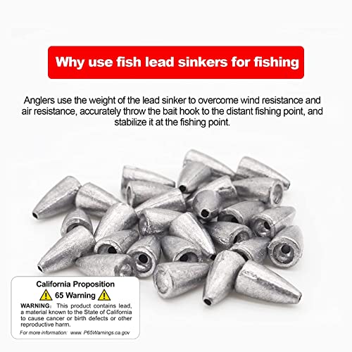Fishing Weight Sinkers, 50pcs/55pcs Lead Worm Weights Fishing Sinkers for Bass Fishing Texas Rigs(2g/3.5g/5g/7g) - color: 3.5g/0.12oz-50pcs