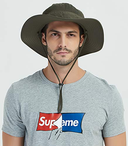 DDYOUTDOOR™ 07-281 Fashion Summer Outdoor Sun Protection Fishing Cap Neck Face Flap Hat Wide Brim - color: Army Green