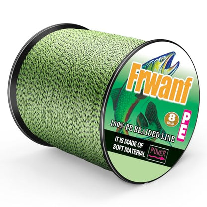 Braided Fishing Line 8 Strands of Super Strong PE Fishing line Extreme Power Fishing Braided line is Used for Saltwater and Freshwater Fishing - color: Black and Yellow, size: 6LB 0.10MM-109Yds