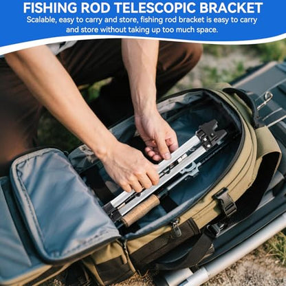 Fishing Rod Holder, Multifunctional Rod Tripod Outdoor Sea Fishing Support Stand Aluminum Alloy Telescopic Triangle