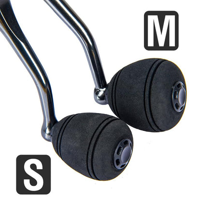2pcs Universal Metal CNC Reel Handle with EVA Knob for Spinning Reels Replacement Crank Arm for Smooth Retrieval (S) - size: Small