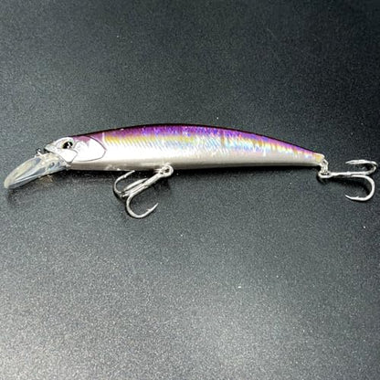 3pcs Iridescent Minnow Fishing Lures Set - 5" Sink Swimbaits, Ultra Long Casting, High-Index Plastic, Multi-Color with Treble Hooks Clear Storage Box - Perfect for Sea Fishing Bait - color: AH1328B-5'' 1oz