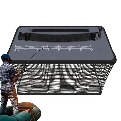 Floating Fish Basket Large Foldable Easy to Use | Fishing Net Cage for Caught Fish Keeping Minnows Shrimp Leaches Other Baits Fresh Water Saltwater