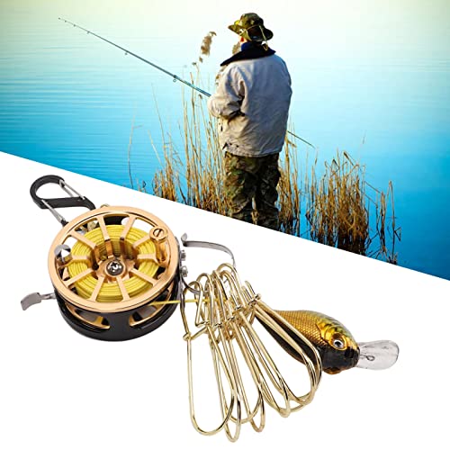 Topyond Live Fish Stringer Lock, Golden Stainless Steel Buckle Telescopic Portable Fishing Chain Stringer, Boat Fishing Accessory with 8 Detachable Buttons, Obvious Floating Marker, 7m Rope