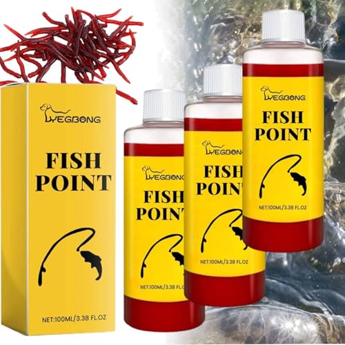 Concentrated Fish Attractant Liquid, 100ml Red Worm Liquid Spray, Powerful Bait Attractant Scent Baits Fish AttractantLiquid,Fast-Acting Red Worm Bait Additive for Freshwater Fishing - color: 3PCS