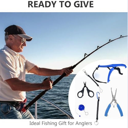 Fishing Gear Tool Kit Fishing Pliers Fillet Fish Lip Gripper Hook Remover Fishing Ruler Line Cutter lanyards Equipment Tools Accessories Set for Saltwater/Flying/Ice Fishing
