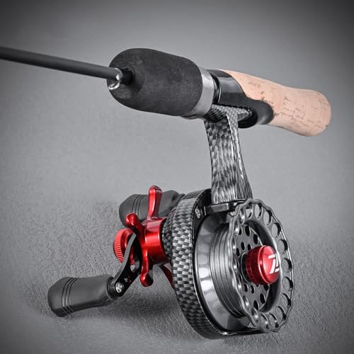 Fishing Reel Ice Fishing Trolling Fishing Reel Left Hand/Right Hand Metal High-Stem Raft Reel Carbon Texture