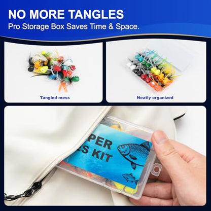 16 Pcs Topwater Fishing Lures Fly Fishing Poppers, 8 Color Popper Lures for Bass Bluegill Crappie Trout Salmon Panfish Perch, Topwater Lures Kit