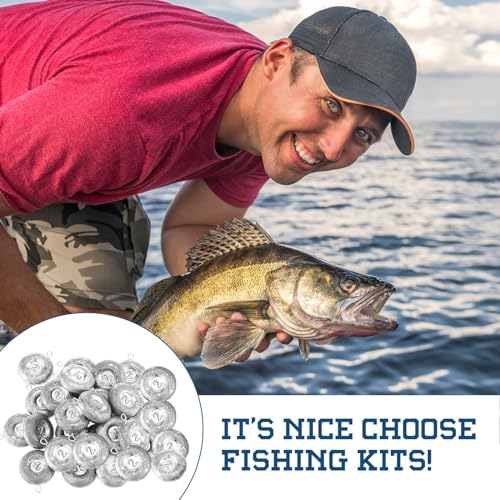 24 Pieces Fishing Disc Sinkers Weights Disc Sinker Fishing Sinkers Weights for Saltwater Catfishing Trolling Surf Tackle - size: 2 oz