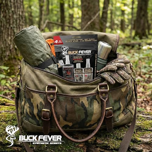 Buck Fever Buck Pix 2,3,4-Piece kit - Synthetic Deer Scent (4 oz Branch Action & 4 oz Dirt Fusion) for Whitetail & Mule - Non-Spoiling Deer Attractant for Outdoor Trail Camera - size: 4 - Piece Combo