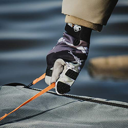 RUNCL Fishing Gloves Winter Warm RAGUEL, Touchscreen Outdoor Fishing Gloves, Neoprene 3 Cut Fingers Cycling Gloves, Convertible Windproof for Men Women Ice Fishing Photography Kayaking