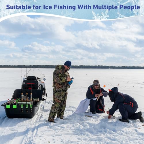 Moxweyeni 4 Pcs Ice Fishing Sled and Bucket Phone, Drink, and Tool Holder Bucket Rod Holder for Sleds and Buckets