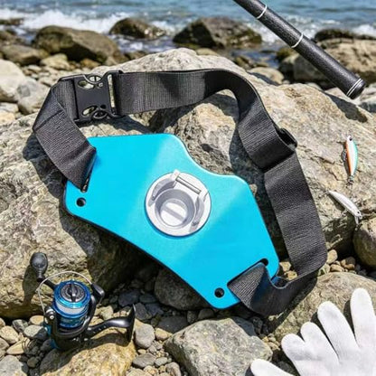 Fishing Belt Fight Belt Adjustable Aluminum Alloy Waist Fishing Belt Rod Holder with EVA Padded for Fighting Fish