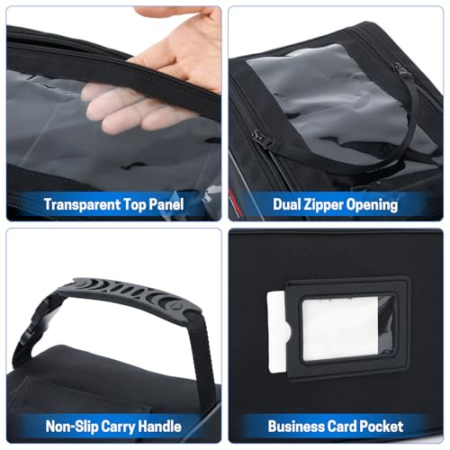 VISEMAN Fishing Tackle Bag, Waterproof Bait Storage Bag, Tackle Organizer | Fishing Bait Bag with Transparent Window for Crappie and Bass Fishing - color: Black