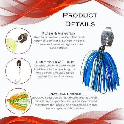 DeLong Bladed Swim Jig Variety 5-Pack - size: 1/2 oz