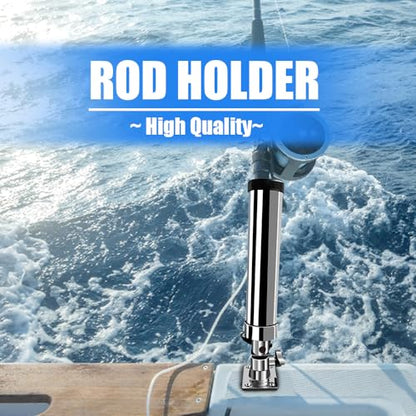 Made Set of 2 Fishing Rod Holder, 316 Stainless Steel Adjustable Fishing Pole Holder, Marine Deck Mount Trolling Rod Holder for Boat Ship Yacht - style: Style B-4178