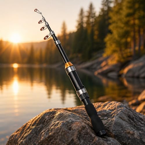 Carbon Fiber Fishing Rod Travel Fishing Pole Lightweight Portable Shore Sea Fishing Outdoor Use - size: 3.3 FT