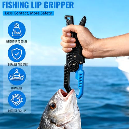 PLUSINNO Fishing Gear,Full Fishing Pole kit Include Fishing Rod and Reel Combo, Tackle Box with Fishing Lures, Fishing Accessories, Fishing Pliers,Fishing Gifts for Men with Fishing Tool Kit - style: Blue Fishing Combo With Bank Fishing Rod Holder