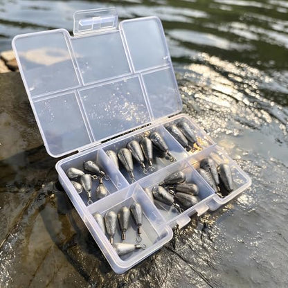 Fishing Weights Sinkers Kit Bass Casting Weights Drop Shot Weights with Swivel for Freshwater Saltwater Catfish Weights - style: 25pcs