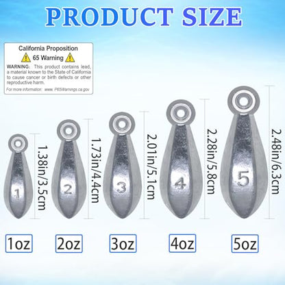 Fishing Weights Sinkers Bank Sinkers | Ocean Saltwater Surf Fishing Gear Fishing Assortment 1oz 2oz 3oz 4oz 5oz - style: 1oz-10pcs