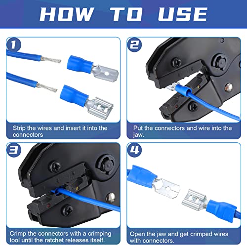 Hoteam 1200 Pcs Cold Shrink Insulated Electrical Wire Connectors Kit Wire Crimp Terminals Butt, Ring, Spade, Fork Quick Disconnect Assortment Kit with Storage Box for Automotive Marine Boat Truck