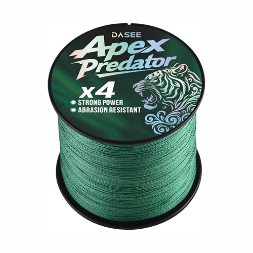 DASEE Braided Fishing Line, 4 Strands Fishing Line, 10-60lb, 300yards, No Stretch, Braid Fishing Line, Braided Line, Abrasion Resistant, for Freshwater Fish - color: Green, size: 50LB