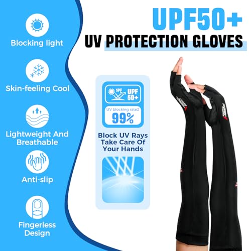 UV Protection Gloves - Non Slip Sunblock Gloves for Summer Outdoor Fishing & Driving - color: Gray Blue