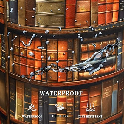 Retro Wooden Bookshelf Pattern Laundry Hamper Books Laundry Basket With Handles Foldable Oxford Cloth Funny Tote Bag Clothes Toy Storage Bucket 18.9"x16.5" For Bathroom/Laundry/Bedroom - color: Retro Wooden Bookshelf