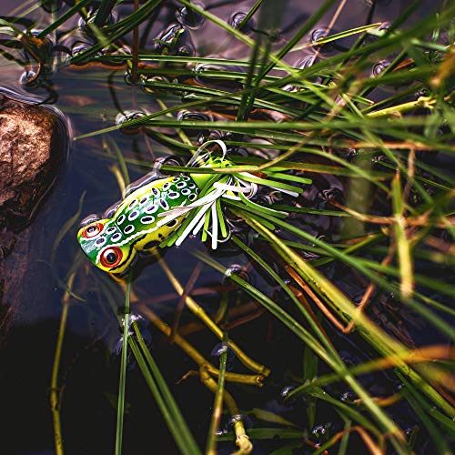 Arbogast Hula Popper Topwater Bass Fishing Lure - color: Leopard Frog, size: 2", 3/8 oz