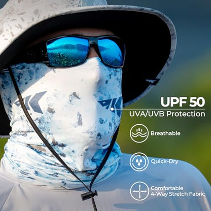 KastKing Sol Armis Neck Gaiter - UPF 50 Face Mask - UV Sun Protection Mask for Men & Women, Fishing, Hiking - color: D: Boulder Bay, size: One Size
