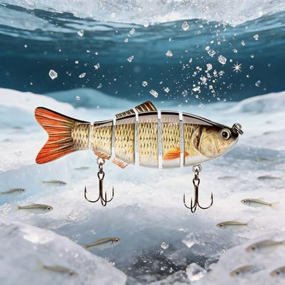10cm 6-Segment Bionic Swimbait Multi-Jointed Hard Fishing Lure with Treble Hook Realistic Fake Bait for Outdoor Fishing for Men, Anglers, Father’s Day & Birthday