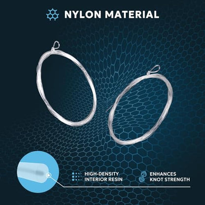 SF Pre-Tied Loop Fly Fishing Tapered Leader Nylon Clear Trout Freshwater Saltwater Bonefish Permit Bass Salmon Steelhead 7.5FT 9FT 10FT 12FT 15FT 0X 1X 2X 3X 4X 5X 6X 7X - size: 7.5FT-5X, style: Freshwater Knotted 6-pack