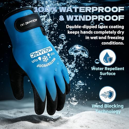 100% Winter Waterproof Gloves for Men and Women, Scratch & Slip Resistant Design for Lobstering, Crabbing, Fishing, Spearfishing, Freediving, Boating and Sailing - size: Small