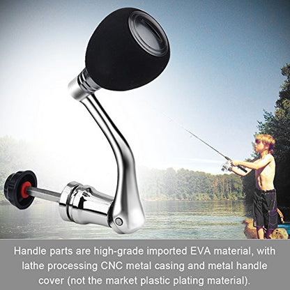 Tbest Fishing Spinning Reel Handle Metal Rocker Arm Reel Replacement Power Handle Grip - color: Red, size: Large