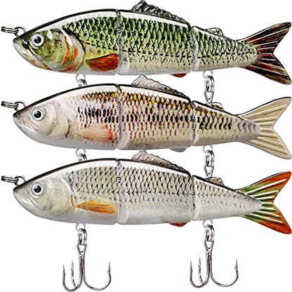 GOTOUR Jointed Swimbaits, Easy Catch Fishing Lures for Bass Trout Crappie | Wiggling Vibrating Rattling Gurgling for More Bites, Heavy-Duty Dyneema Fiber, Slow Sinking, Fresh & Saltwater Fishing Baits - color: C2-3.2"-0.25oz