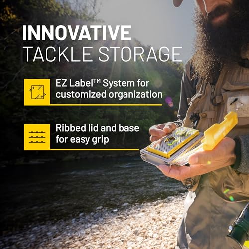 Plano Edge Micro Fly Storage Box, Gray and Yellow, Waterproof and Rust-Resistant Customizable Fishing Tackle Organization - style: Micro Fly