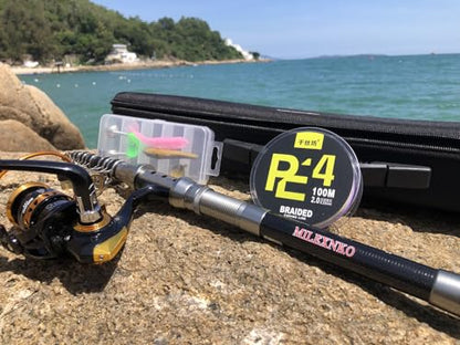 Telescopic Fishing Rod and Reel Combination, 240 Cm Carbon Fiber Rod, Adult Foldable Fishing Rod Suitable for Freshwater and Salt Water - color: Black And Silver