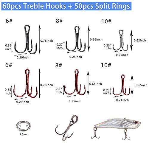 Unpainted Fishing Lures Making Kit DIY Crankbaits Minnow Kit - 321/355pcs Blank Hard Bait Lure Set Include Pliers Treble Hook Split Rings Lure Eyes Stickers Making Supplies Make Your Own Fishing Lures - color: 321pcs
